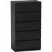 Homcom Commode à 5 tiroirs, style moderne, pour chambre à coucher, entrée, salon, 55x34x100 cm, noir