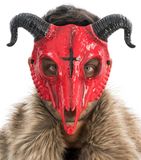 CHAKS - Volwassen roodgehoornde demonenskeletmasker