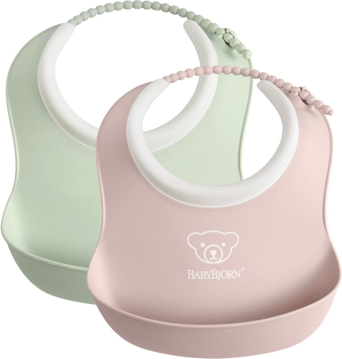 BabyBjörn Baby Slabbetje duopack Pastelgroen/Pastelroze