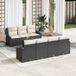 Maison Exclusive - Set de 8 coussins de banc de jardin, noir, en polyrotin