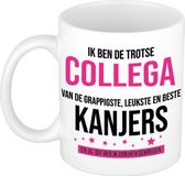 Bellatio Decorations Cadeau koffie/thee mok voor collega - roze - afscheid collega - keramiek