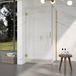 FortiFura Galeria Douchecabine - 100x90x200cm - Helder Geribbeld Veiligheidsglas - Geborsteld Messing PVD (Goud)