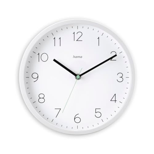 Hama DCF Wandklok, radiogestuurd, Menorca, analoog, Ø 25 cm, wit