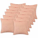 vidaXL Kussensloop 12 stuks Roze 50 x 50 cm Katoensatijn
