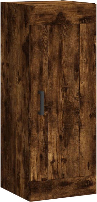 vidaXL Wandkast 34,5x34x90 cm Bewerkt Hout Gerookt Eikenkleurig