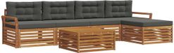 vidaXL Acacia Hout Bank Loungeset Natuurlijk en Antraciet