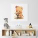 Ourson Fleurs Poster / Affiche Carrée Enfants - 80x80 cm