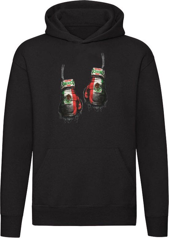 Sol's Mexico Boks Handschoen Hoodie T-shirt Zwart 5XL | Unisex