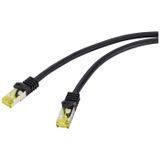 Renkforce RF-4995168 RJ45 Netwerkkabel, patchkabel CAT 6a (losse kabel CAT 7) S/FTP 20.00 m Zwart TPE-mantel, Flexibel, Vlambestendig