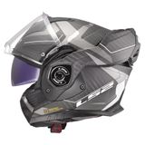 LS2 Modulaire motorhelm ADVANT X CARBON HORIZON Silver Grey, XS