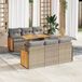 Maison Exclusive - Ensemble de jardin, 7 pièces, avec coussins, beige, en polyrotin et bois d'acacia