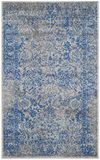 SAFAVIEH Distressed Adirondack Collection Vloerkleed voor woonkamer, eetkamer, slaapkamer, korte pool, grijs en blauw, 91 x 152 cm