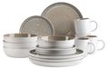 Service set 16-delig, Vintage, Beige, Steengoed