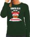 Bellatio Decorations Shoppartners Bv Foute Kerst sweater / kersttrui Santa is a big fat motherfucker groen voor dames - Kerstkleding / Christmas outfit XL