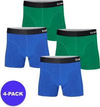 Morethansocks - Bamboe Boxershort Heren - 4-Pack - Groen/Blauw - Effen - Maat L