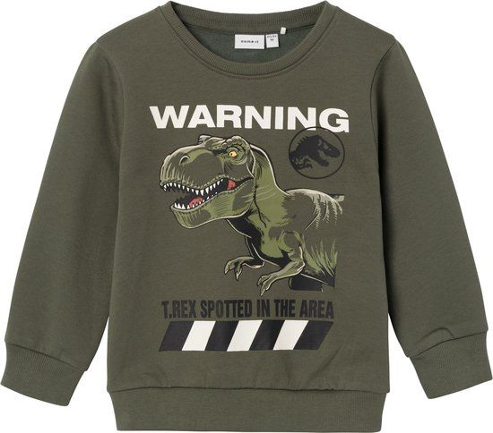 NAME IT NMMNAT JURASSIC SWEAT BRU NOOS SKY Jongens Trui - Maat 98 - Beetle - Dierenprint