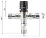 Thermostatische mengklep DN20 - 3-weg - voor zonneboiler - temperatuurregelklep 2 cm