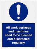 Alle werkoppervlakken en machines