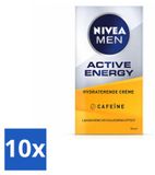 NIVEA MEN 10 x Active Energy crème pour le visage avec caféine - 50 ml - pack avantage