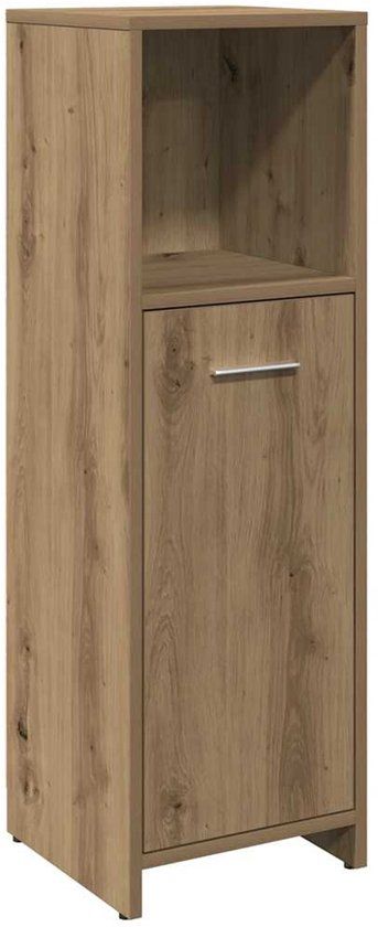 vidaXL Badkamerkast 30x30x95 cm bewerkt hout artisanaal eikenkleur