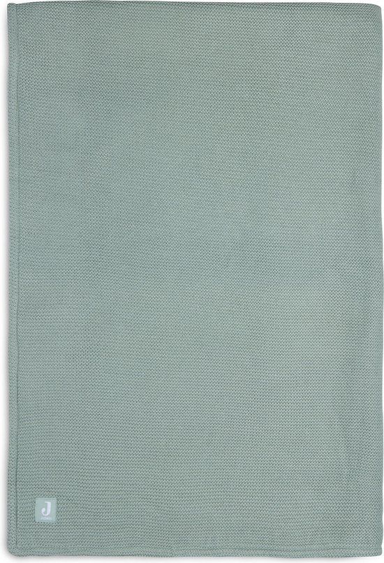 Jollein Baby Blanket Crib 100x150cm Basic Knit Forest Green/Fleece