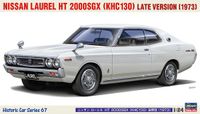 Hasegawa Modelbouwpakket Auto - 21167 Nissan Laurel HT 2000SGX KHC130 Late Versie 1973 - Historic Car Series 67 - Auto Plastic - 1:24 - Modelbouw