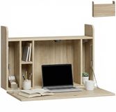 HOMCOM Wandbureau Eikenhout 77x20x51cm