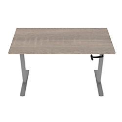 Euroseats Zit-sta werkstation Grijs met Robson Eiken tafelblad 1200 x 800 mm