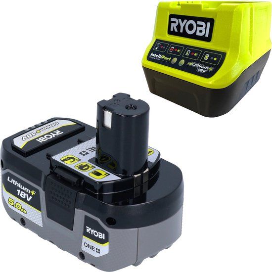 RYOBI RC18120-150X accu-starterset met 1x RB18L50 accu 18 V 5,0 Ah en RC18120 accu-snellader
