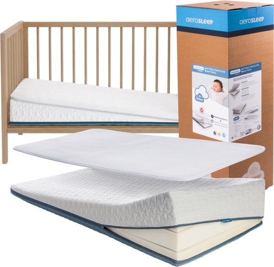 AeroSleep Evolution PREMIUM 2-in-1 Matras + 3D Matrasbeschermer - 120 x 60 cm - Wit
