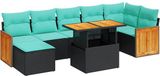 vidaXL 8-delige Loungeset met kussens poly rattan acacia gris