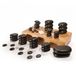 Master Massage Hot Stone Basaltsteen Set in decoratieve Bamboomkist 50 St 100% natuursteen