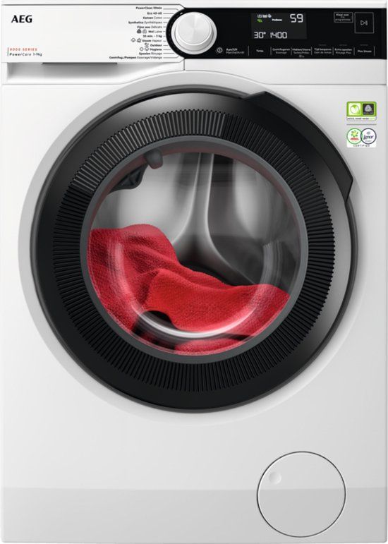 AEG LR85R944 8000 Serie PowerCare Wasmachine - Wit - 9 kg - 1400 rpm