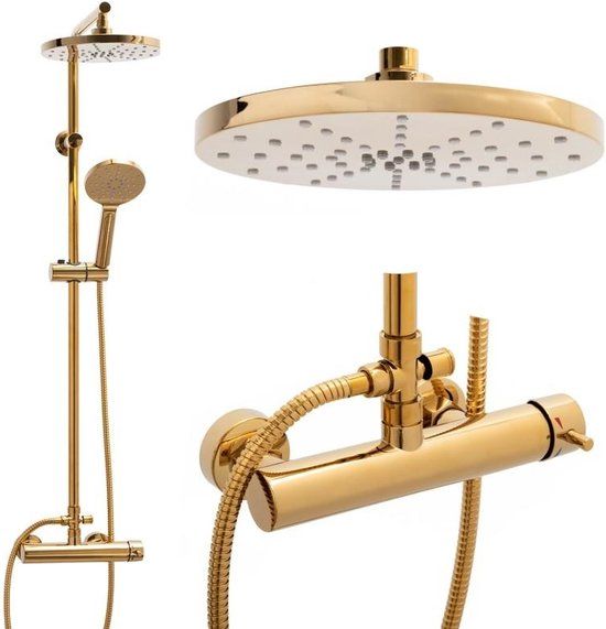 Viking Choice Regendouche goud 23 cm | Doucheset met handdouche