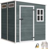 Outsunny Abri de jardin Plastique Aluminium Gris 182L x 182l x 196H cm