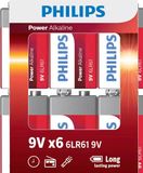 Philips Power Alkaline 9v 6 stuks