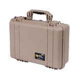 PELI 1500 schokbestendige koffer voor elektronica en audiovisuele systemen, IP67 waterdicht en stofdicht, inhoud 19 l, gemaakt in Duitsland, zonder schuim, zandkleurig