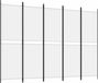 vidaXL Kamerscherm met 5 panelen 250x180 cm stof wit