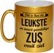 Bellatio Decorations Shoppartners Bv Dit is hoe de leukste en meest geweldige zus eruitziet cadeau koffiemok / theebeker - goudkleurig - 330 ml - verjaardag / bedankje