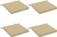 vidaXL - 4-Piece - Zitkussens - SOEST - 4 - st - 100% - Polyester - Beige