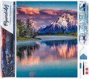 Figured'Art Diamond Painting set Volwassenen 40x50 cm Berglandschap en meer - 5D DIY Art full drill vierkante diamant - Opgerold canvas