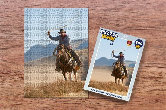 MuchoWow Puzzel Een cowboy met een lasso - Legpuzzel - Puzzel 500 stukjes