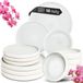 Moritz & Moritz SOLID UNI Serviesset 6 Persoons - 18-delig Servies Set met Dinerbord, Soepbord en Dessertbord - Keramiek - Crème