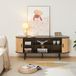 en.casa meuble TV Tvedestrand 140x40x55 cm noir et naturel