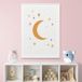 Poster Enfants - Lune Étoiles - 40x60 cm