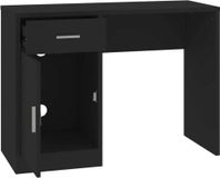 Bureau met kast en lade 100x40x73 cm bewerkt hout zwart