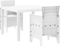 vidaXL Bartafel Set 3-delig Wit Polypropyleen