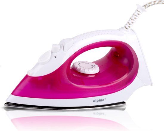 alpina Stoomstrijkijzer - 2000W - RVS Zool - Roze/Wit