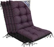 Amazinggirl Tuinstoelkussens Hoge Rug Set: 4x 50x120 cm - Bordeaux Eco linnen