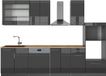 Vicco Fame-Line Complete keukeneenheid – 300 cm met hoge kast, WB Eik Antraciet Hoogglans